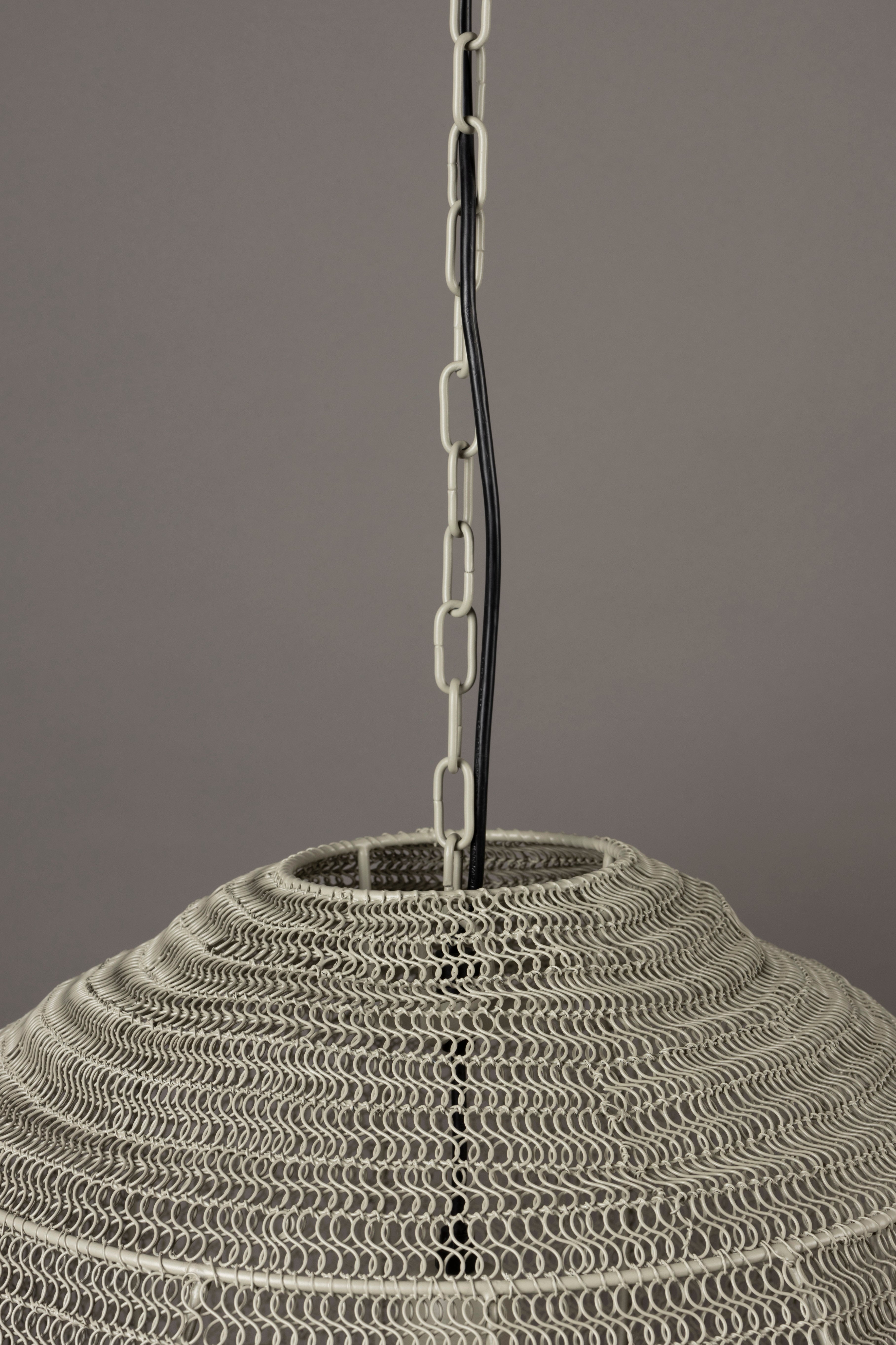 Dutchbone Meezan Sand Grey Metal Weave Pendant Lamp Medium
